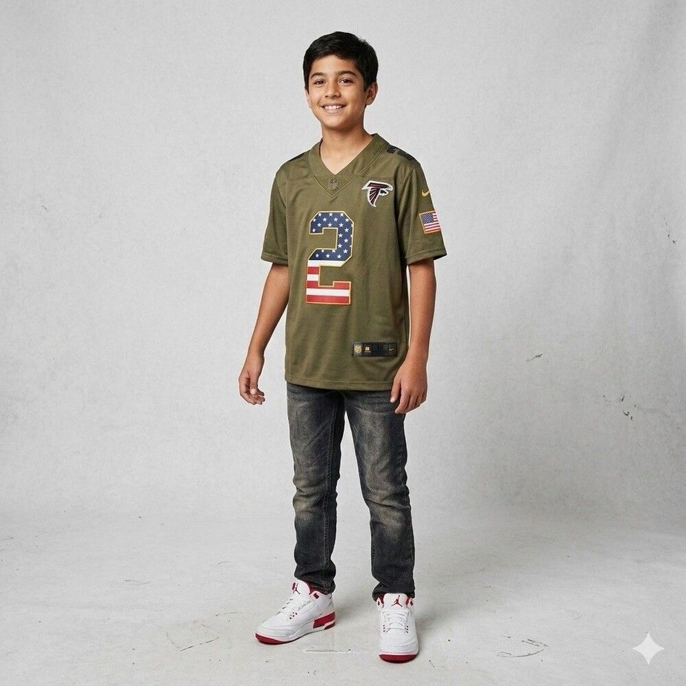 Nike Matt Ryan Atlanta Falcons Salute To Service Jersey Youth M Camo Olive